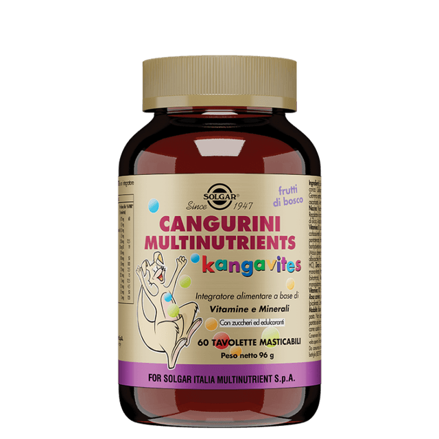 Calcium + Multivitamines – 60 comprimés | Cangurini Multivitamin Fruité