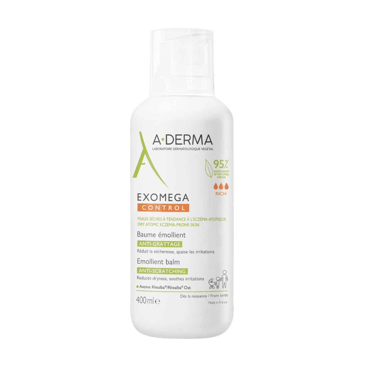 Exomega Control Emollient Baume – 400 ml