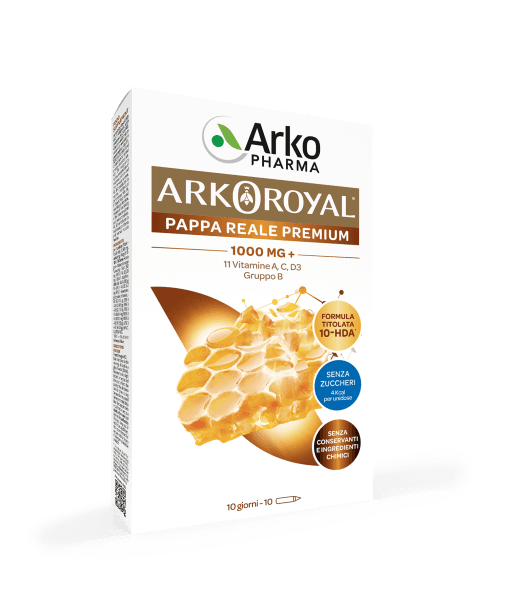 Arkoroyal Pappa Reale 1000 mg + Vitamines – 10 ampoules