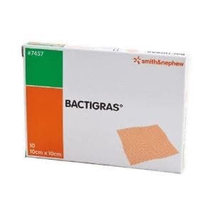 Bactigras Gaze – 10 x 10 cm, 10 Stück