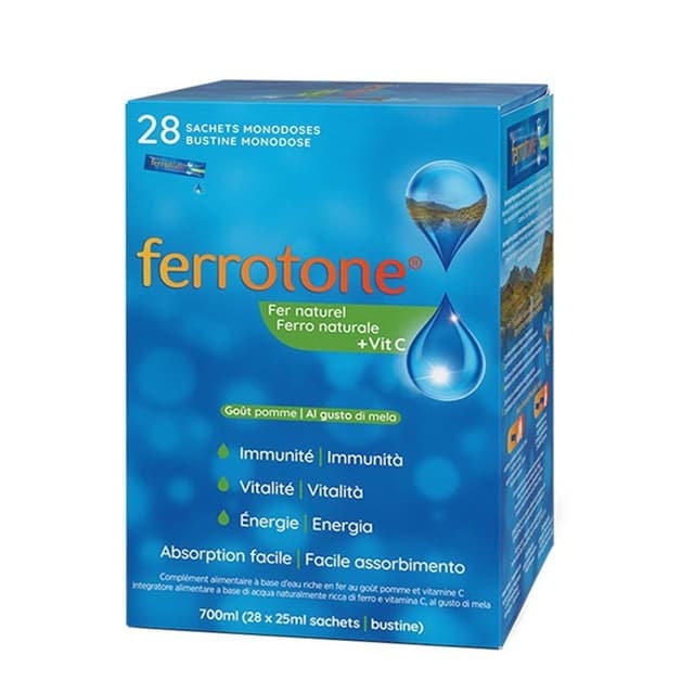 Fer + Vitamine C – 28 sachets de 25 ml | Ferrotone Apple
