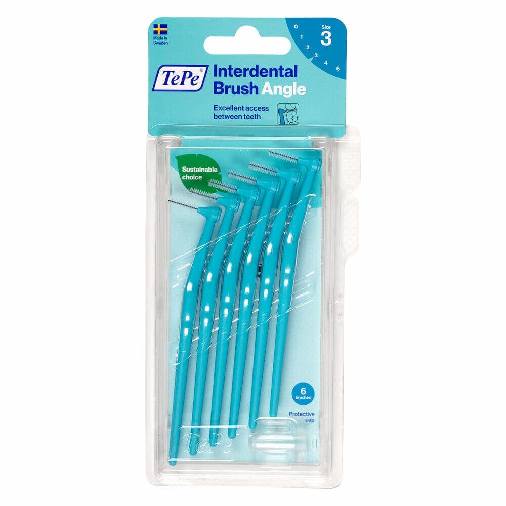 TePe Angle Brosse à dents Bleu 0,6 mm – 6 pièces