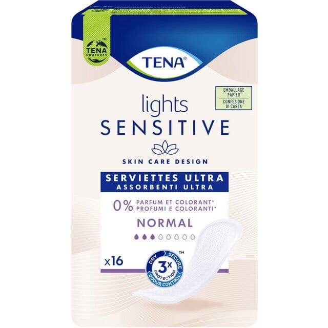 Tena Lights Sens Normal – 16 protège-slip peau sensible