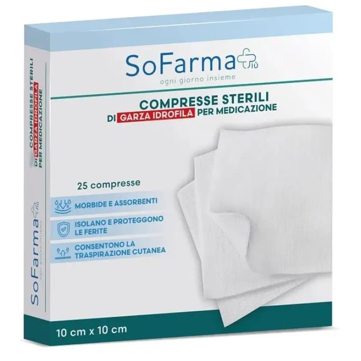 Garzecompressen Baumwolle – 10×10 cm, 25 Stück