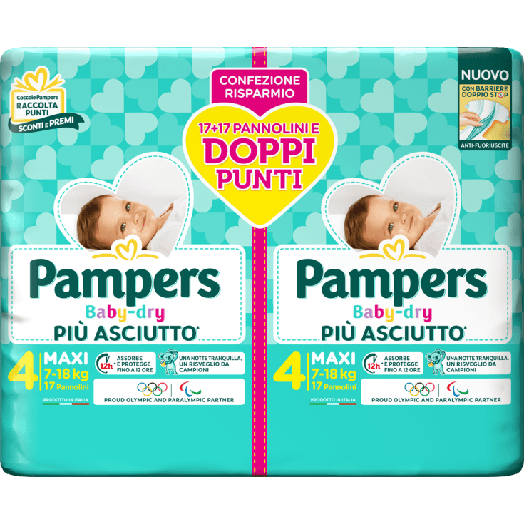 Pampers Baby-Dry Duo Windeln Maxi, 2x34 Stück