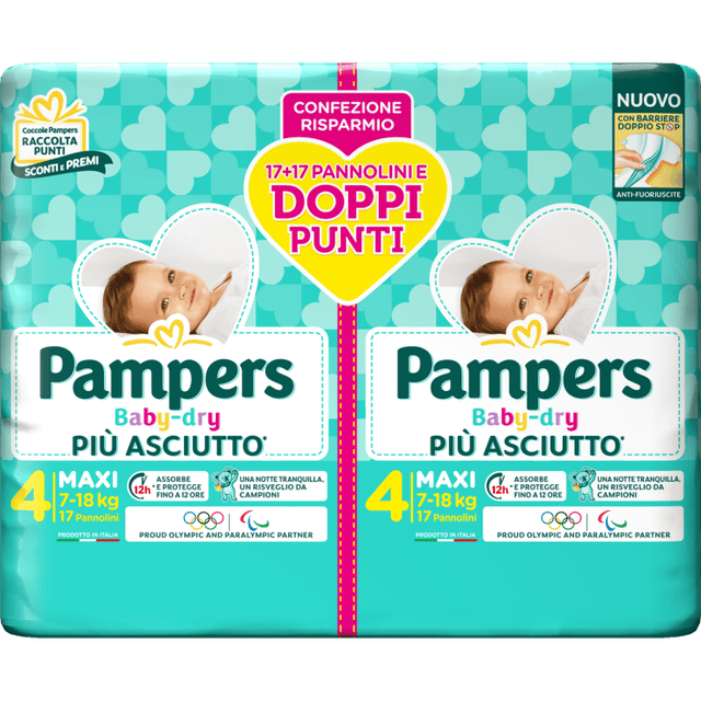 Pampers Baby-Dry Duo Maxi – 2x34 couches