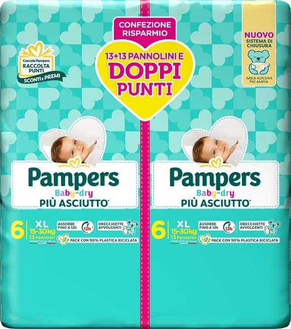 Pampers Baby-Dry Duo XL – 52 couches (2x26)