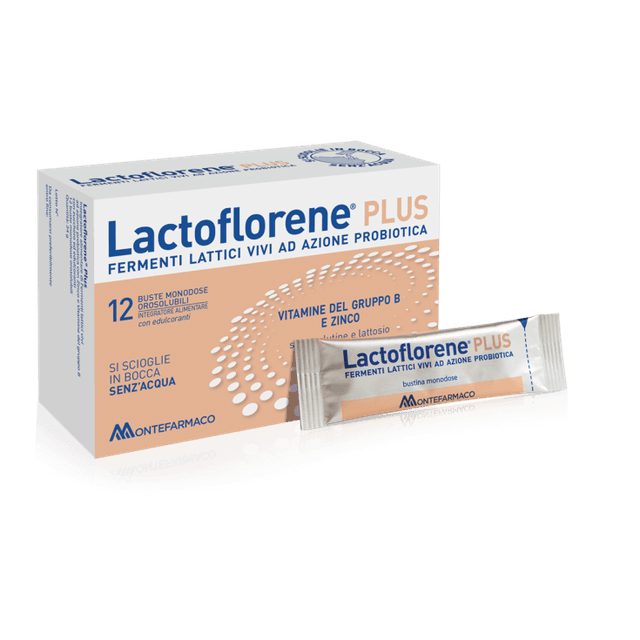 Probiotiques (ferments lactiques) + Zinc – 12 sachets monodoses | Lactoflorene Plus