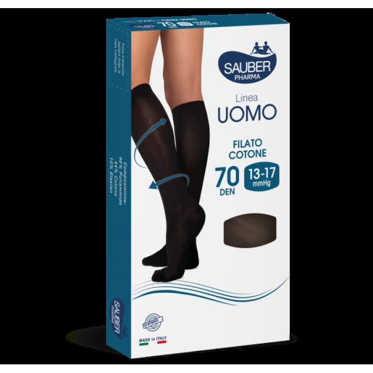 Sauber Kompressionsstrumpf Baumwolle 70D Größe M Schwarz