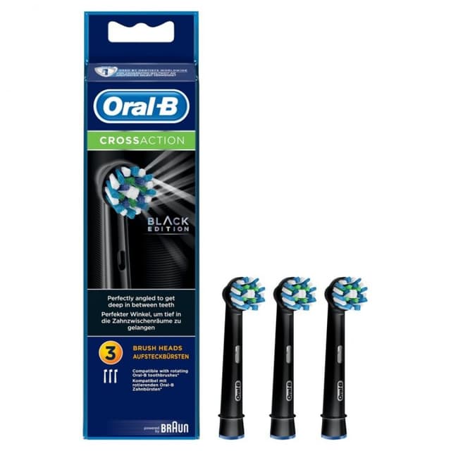 Oral-B Brossettes Cross Action Black – Pack 3 pièces