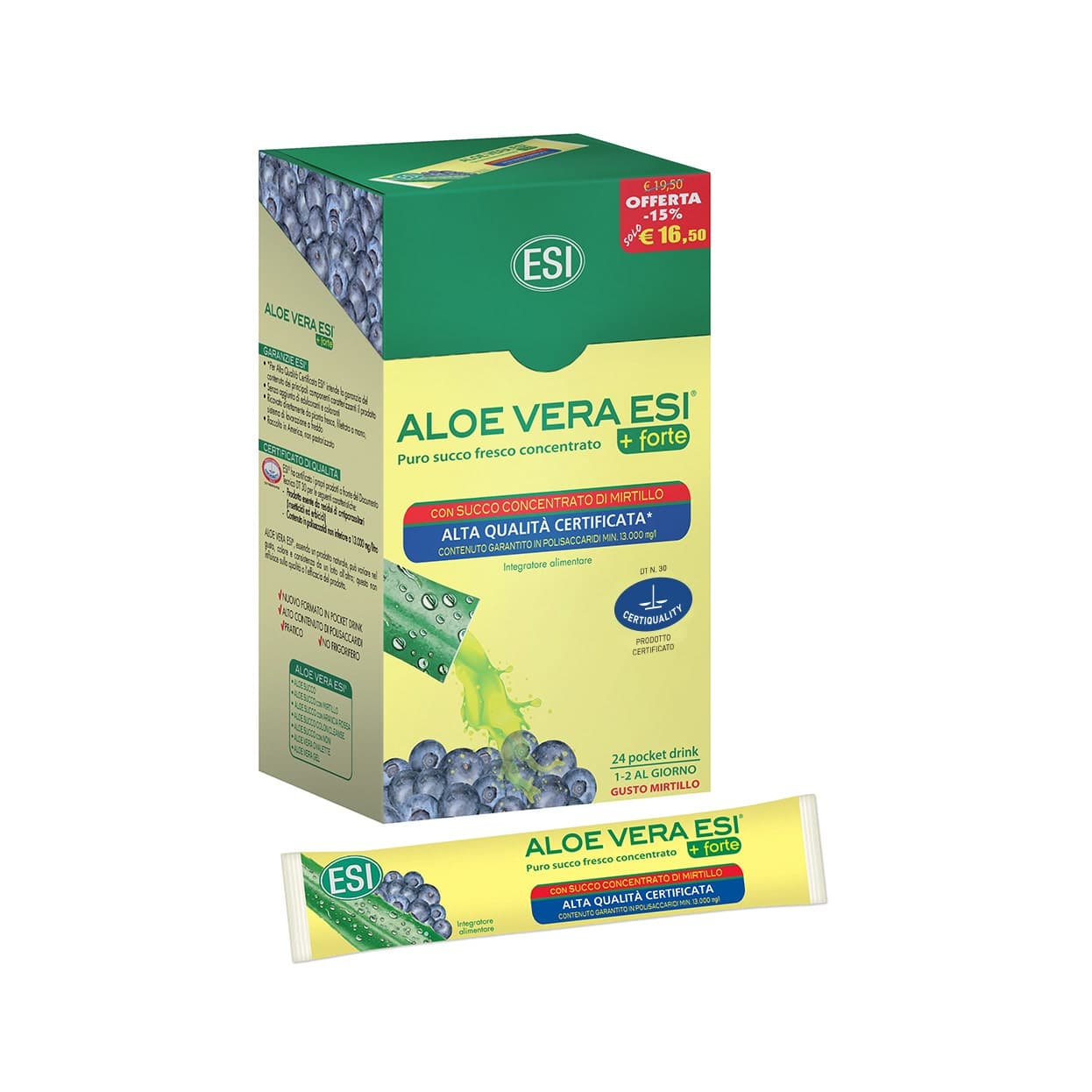 Aloe Vera Saft mit Heidelbeere – 24 Portionsbeutel
