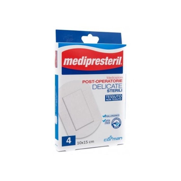 Medipresteril P/OP Delicate – Pansements 10×15 cm, 4 pcs