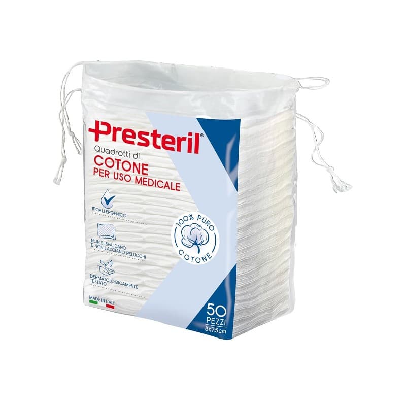 Presteril Baumwollkompressen 8 × 7,5 cm