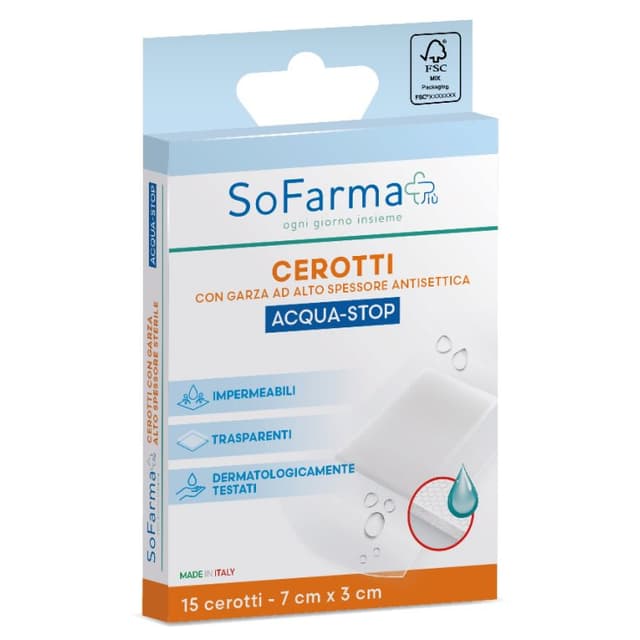 Acquastop Pansement Imperméable 7x3 cm – Pack de 15