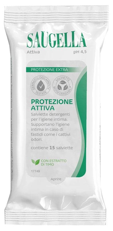 Saugella Attiva Salviettine – 15 Intimtücher