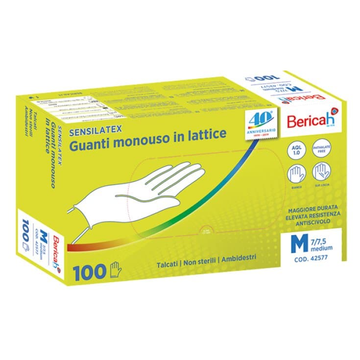 Sensila Latexhandschuhe gepudert – 100 Stück, Größe M