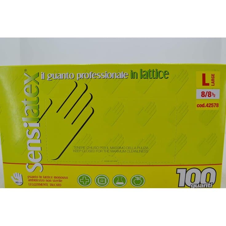 Gants Latex Talqués Sensila Taille L – 100 Pièces