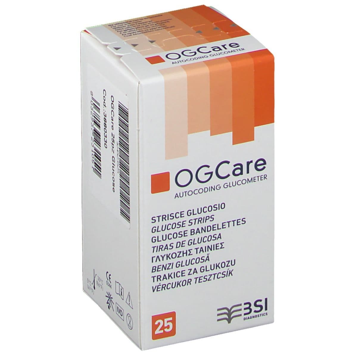 OGCARE Glicemia – 25 bandelettes réactives