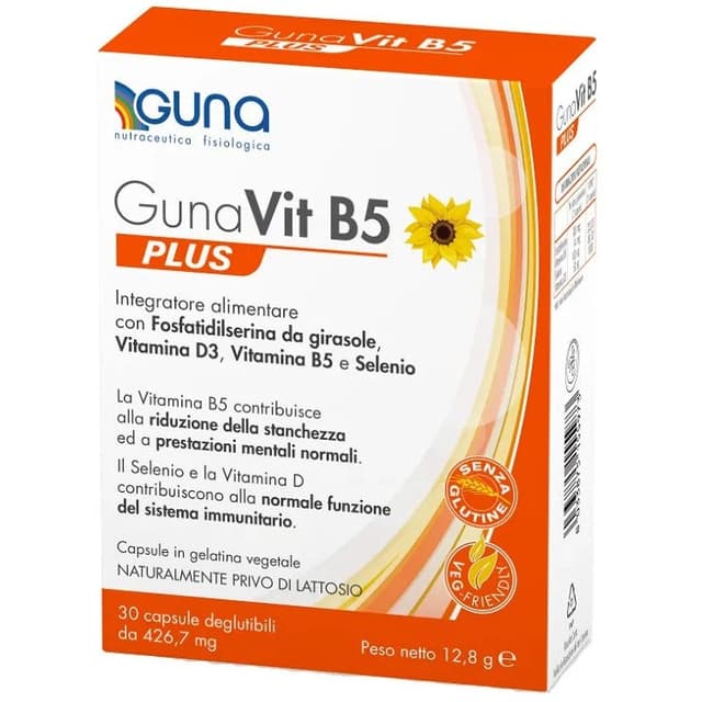 Vitamine D3 + Vitamine B5 – 30 gélules | Gunavit B5 Plus