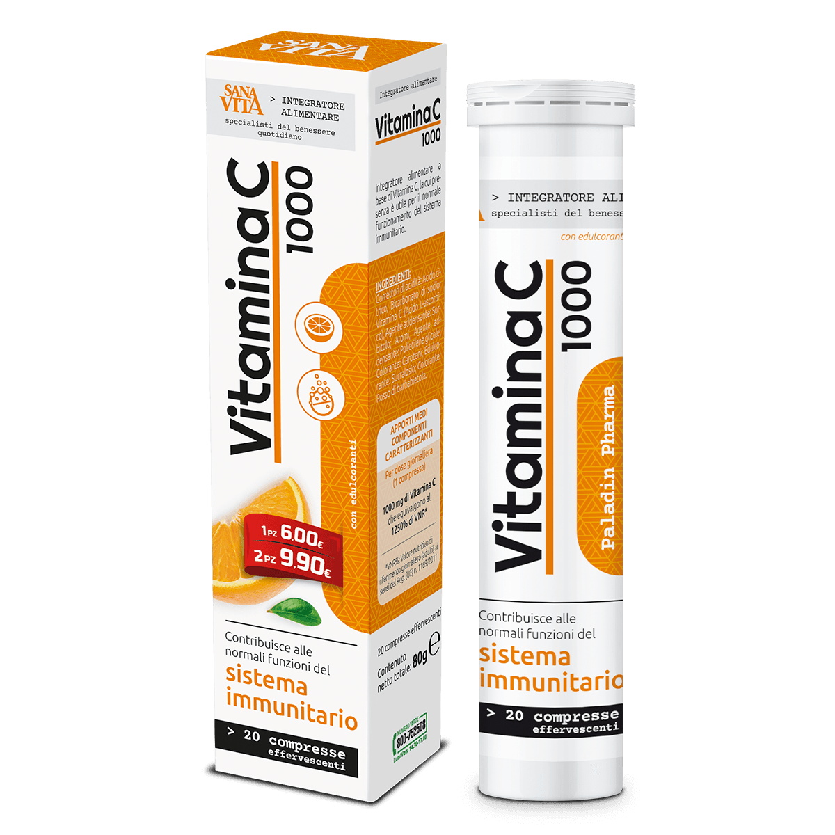 Sanavita Vitamine C Effervescente – 20 comprimés