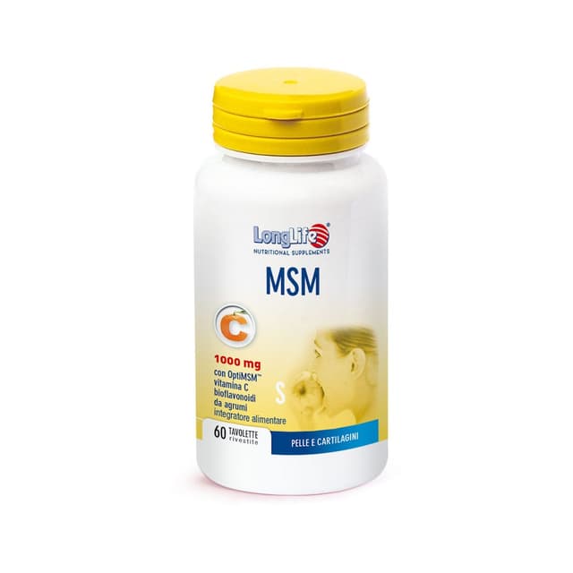 Vitamine C + MSM – 60 comprimés | Longlife MSM 1000mg