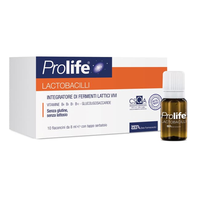 Probiotiques (ferments lactiques) + Complexe vitamines B – 10 Ampoules de 8 ml | Prolife Lactobacilli 10