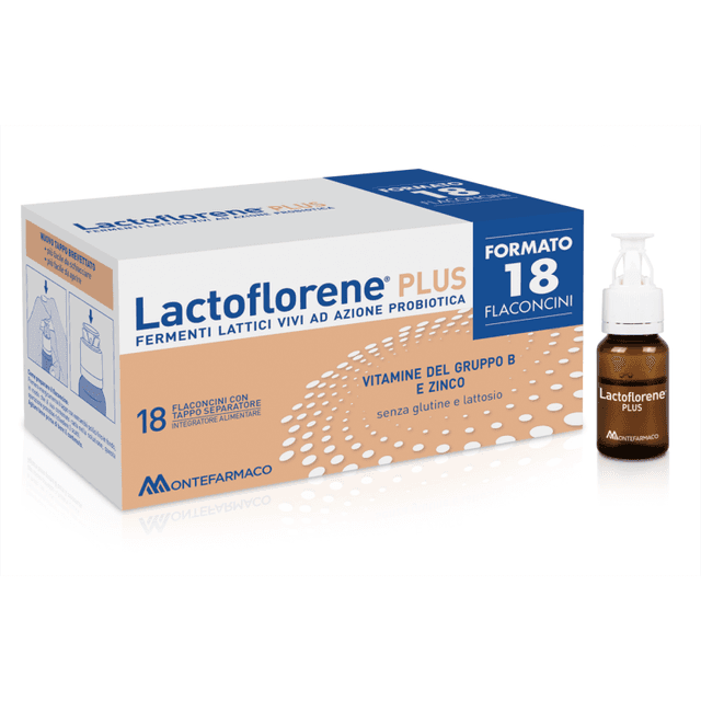 Probiotiques (ferments lactiques) + Zinc – 18 ampoules de 10 ml | Lactoflorene Plus