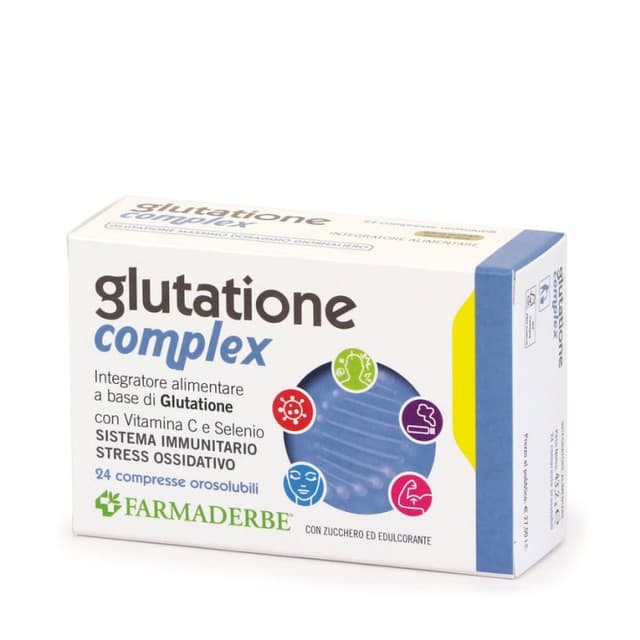 Sélénium + Glutathion – 24 comprimés | Farmaderbe Glutatione Complex