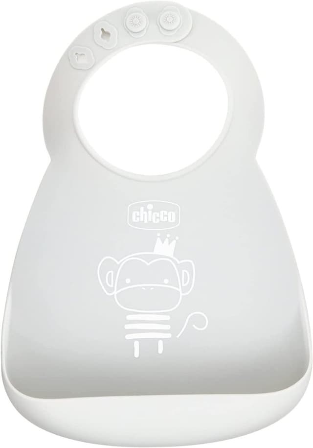 Chicco Bavoir en silicone – Design neutre