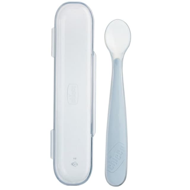 Cuillères en silicone Chicco Gris – Lot de 2 dès 6 mois