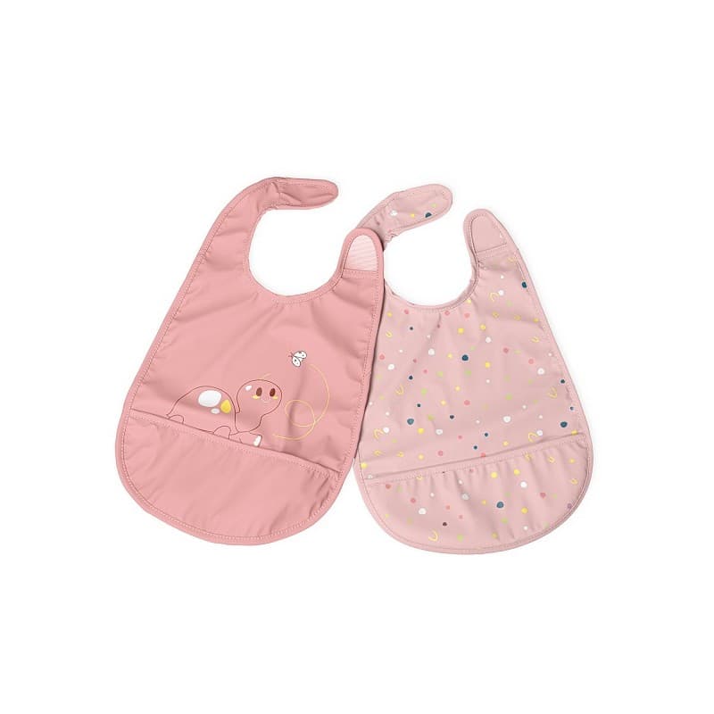 Fütter-Latzchen 2er Pack – Rosa (ab 6 Monaten)