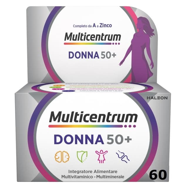 Vitamine D + Complexe vitamines B – 60 comprimés | Multicentrum Donna 50+