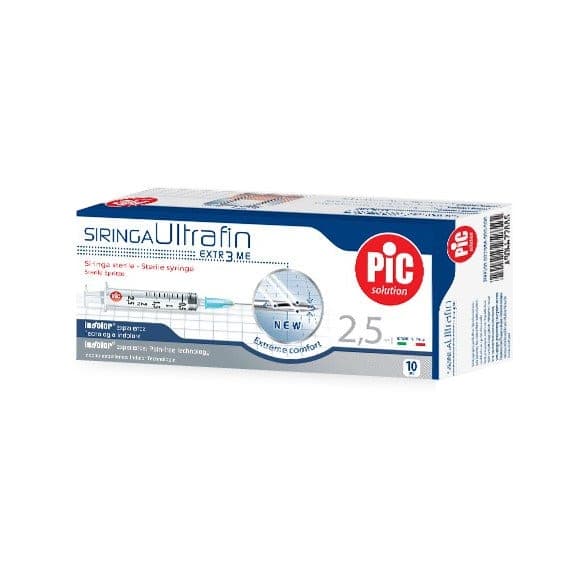 PIC Seringues à usage unique 2,5 ml avec aiguille – 10 pièces