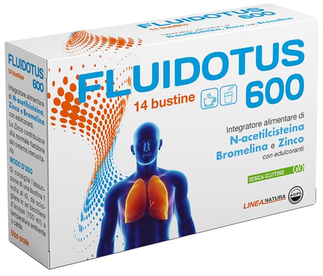 N-acétylcystéine 600 mg + Broméline – 14 sachets | Fluidotus 600