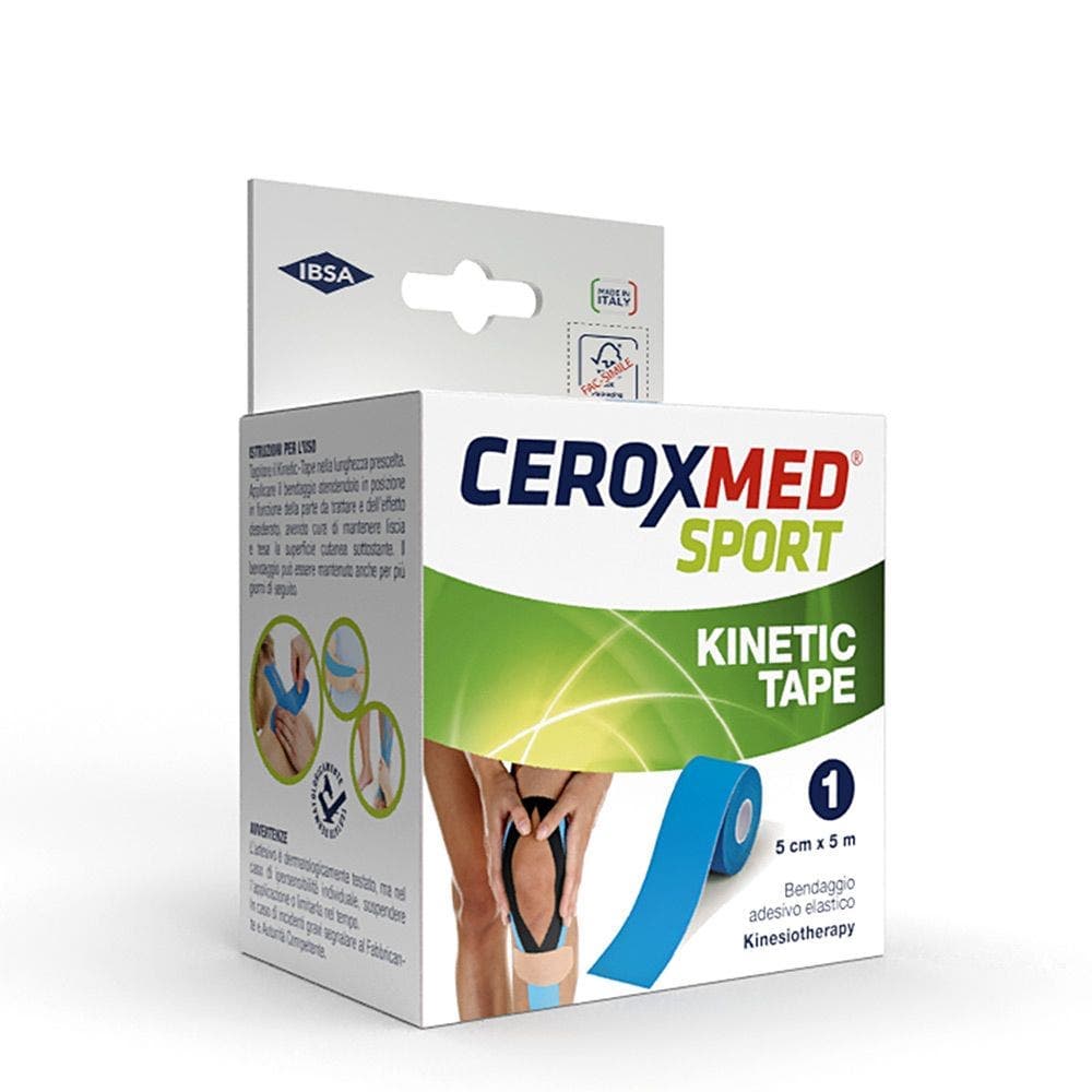 Ceroxmed Sport Kinetic Tape Bleu – Tape élastique pour kinésiologie