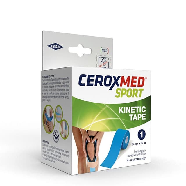 Ceroxmed Sport Kinetic Tape Bleu – Tape élastique pour kinésiologie
