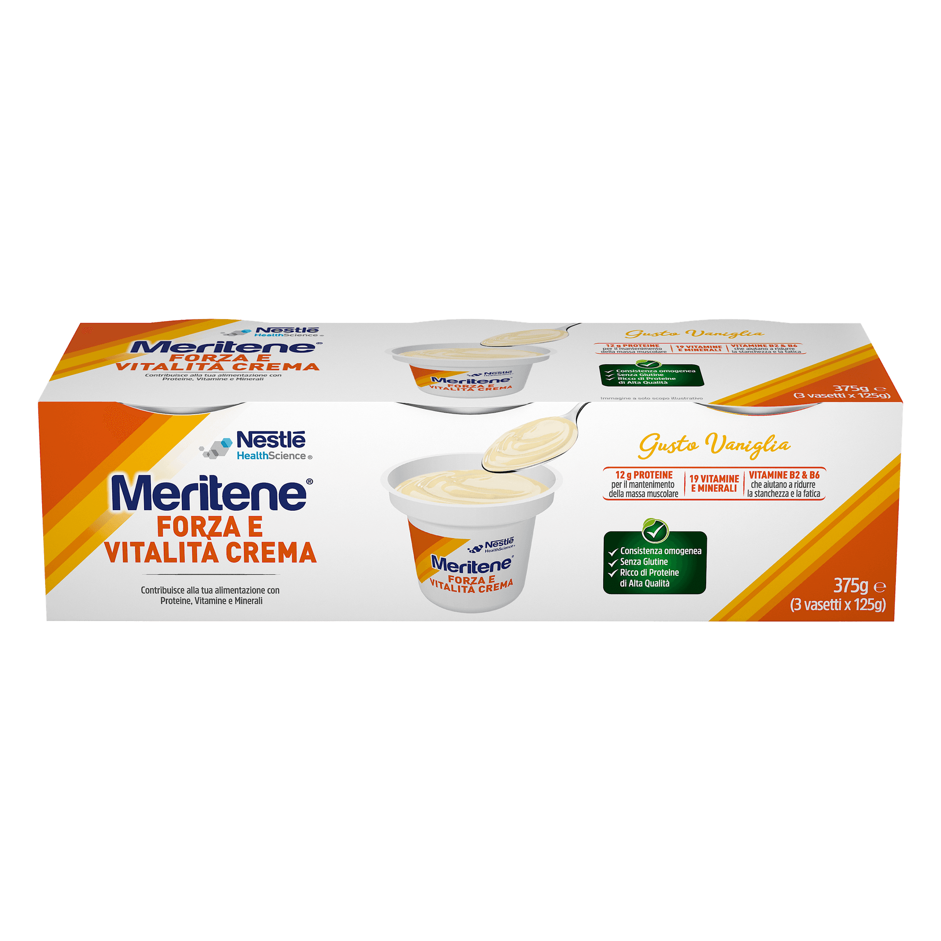 Meritene Crème Vanille – 3 x 125 g Dessert Protéiné