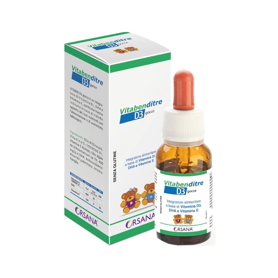 Vitamine D3 + Oméga-3 DHA – 15 ml gouttes | Vitaben D3
