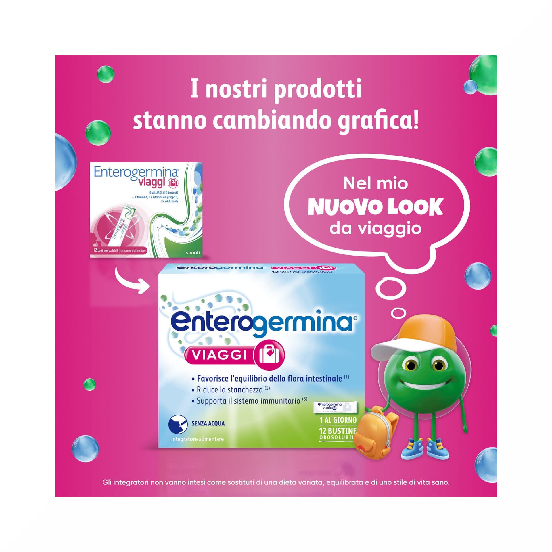 Saccharomyces boulardii + Multivitamines – 12 sachets | Enterogermina Voyage