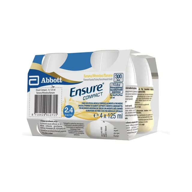 Ensure Compact Banane – Aliment à boire, 4 x 125 ml