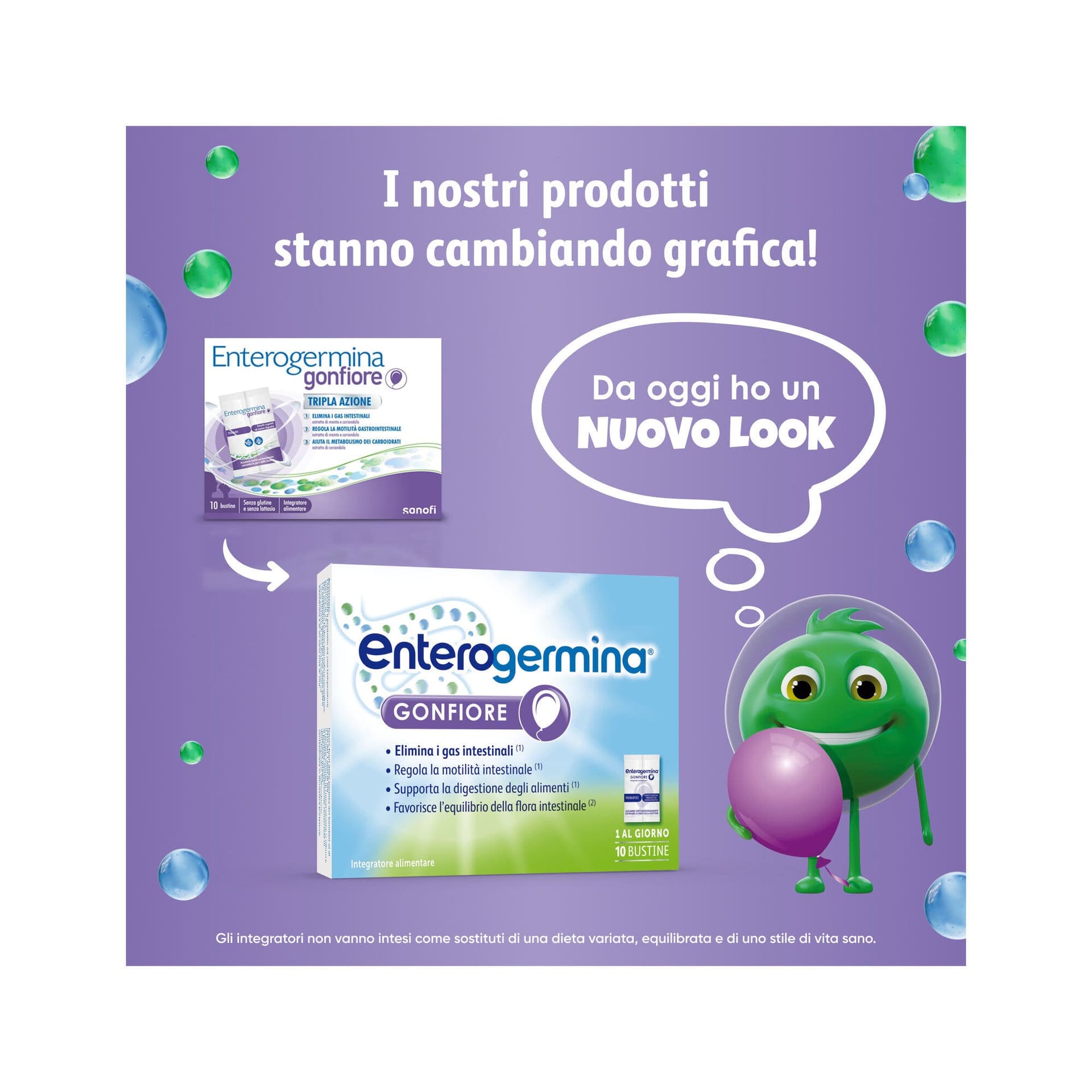 Probiotiques (ferments lactiques) – 10 sachets probiotique | Enterogermina Gonfiore