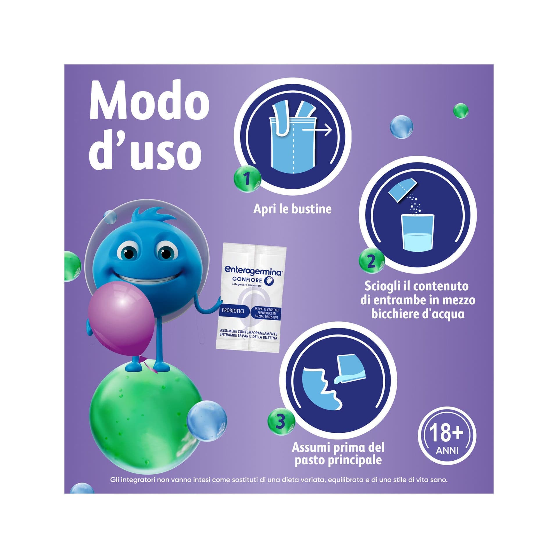Probiotiques (ferments lactiques) – 10 sachets probiotique | Enterogermina Gonfiore