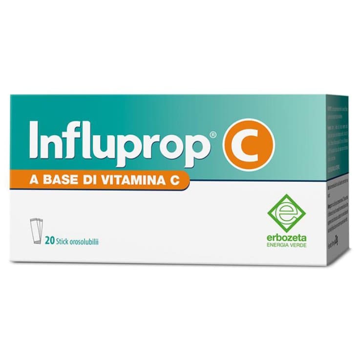 Influprop C Stick – 20 sticks orodispersibles avec Vitamine C, Acérola et Échinacée