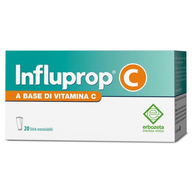 Influprop C Stick – 20 sticks orodispersibles avec Vitamine C, Acérola et Échinacée