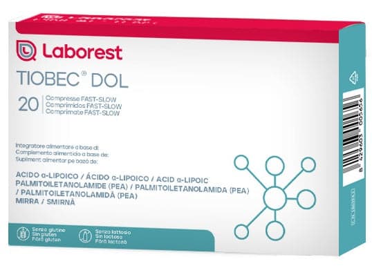 Acide alpha-lipoïque + Palmitoyléthanolamide (PEA) – 20 comprimés | Tiobec Dol