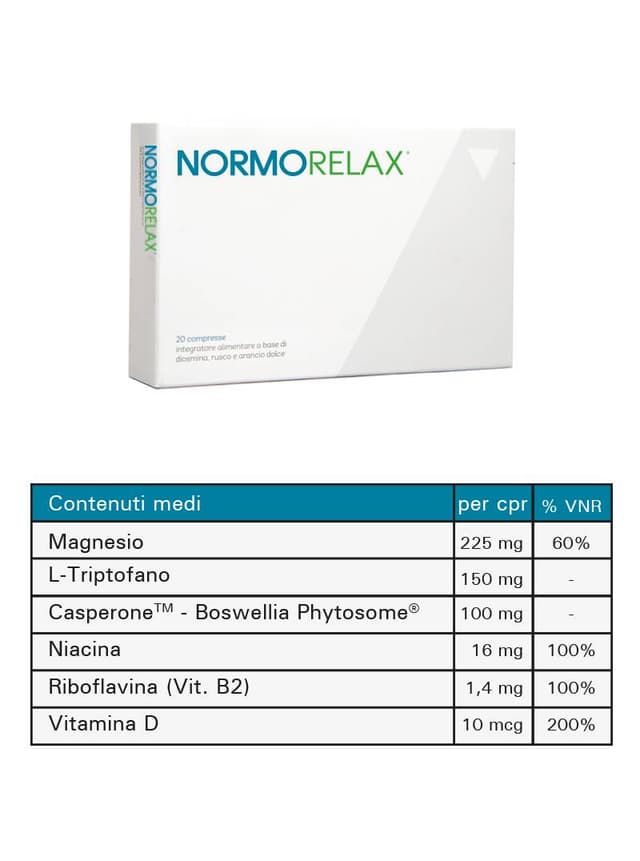 Magnésium 225 mg + L-tryptophane – 20 comprimés enrobés | Normorelax