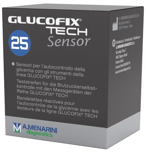 Glucofix Tech Sensor – 25 bandelettes réactives