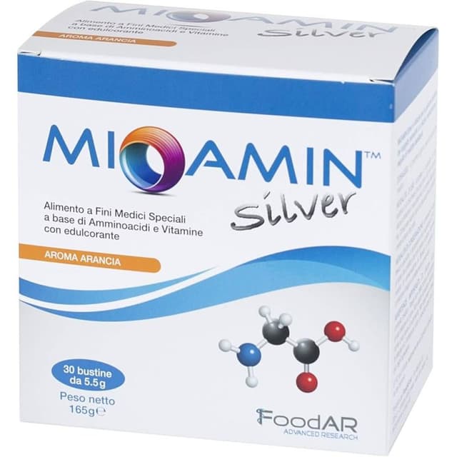 Acides aminés essentiels + L-arginine – 30 sachets aliment à des fins médicales spéciales avec acides aminés | Mioamin Silver