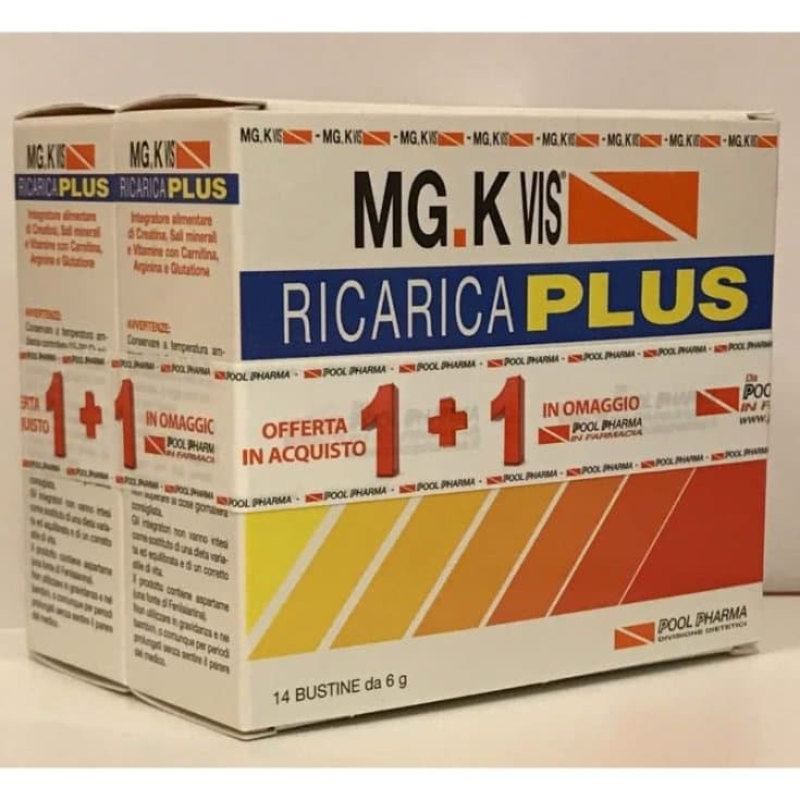 MgK Vis Ricarica Plus – Magnésium et Potassium, 14+14 Sachets