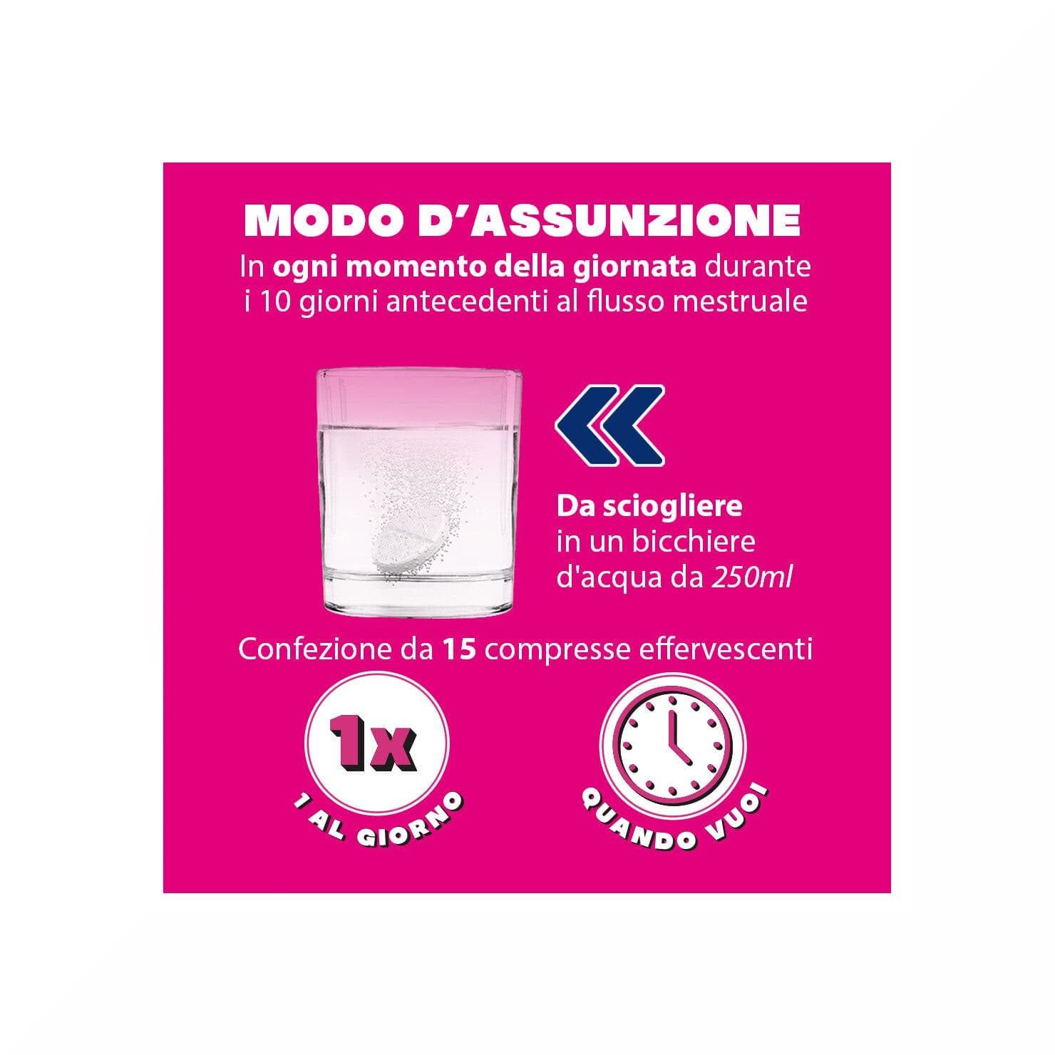 Magnésium + Vitamine B6 – 15 comprimés effervescents | Buscofen Premestruale